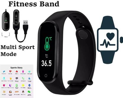 Stybits IP778 | M3 Max Step Count, Heart Rate Monitor Bluetppth Black (Pack of 1)