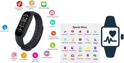 Y2H Enterprises IP70 | M3 Digital Activity Tracker, Water Proof Bluetppth Black (Pack of 1)