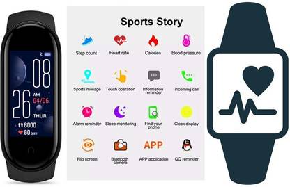Stybits IP77 | M3 Plus With Multi Sports Mode, Sleep Monitor Bluetppth Black (Pack of 1)