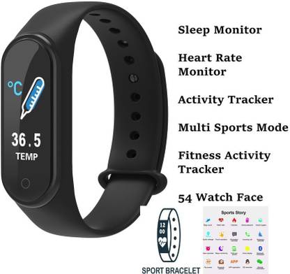Bymaya FP703 / M3 Max Step CFunt, Heart Rate MFnitFr Bluetppth Black (Pack Ff 1)