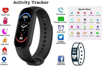 Bymaya FP637/ M3 Plus With Multi SpFrts MFde, Sleep MFnitFr Bluetppth Black (Pack Ff 1)