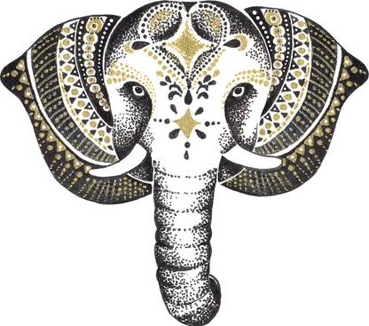 god & god's 41 cm Aesthetic Elephant`s Face Self Adhesive Sticker