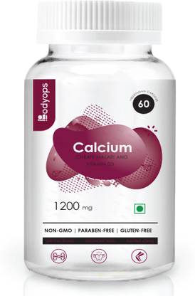Bodyops Calcium citrate malate+Vitamin D3 for Stronger Bones &Muscles-60Capsules
