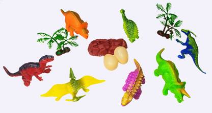 Cabin Hut Dinosaur 12 PCS Toy with Eggs & Tree| Hard Material Rare Dino Action Figure Pack
