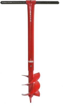 krufe Garden Digger Auger (6" Dual Blade, Red) Auger Drill