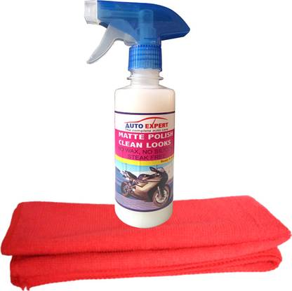 Auto Expert Matte Polish Clean Looks for Matte Finish Surface (250ml), 1 Pc Microfiber Cloth Combo
