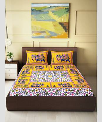 shree sd creation 170 TC Cotton Double Printed Flat Bedsheet