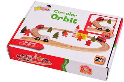 Kandle Circular Orbit Wooden Round Track Toys for Children Assembled Train Party & Fun Board Game
