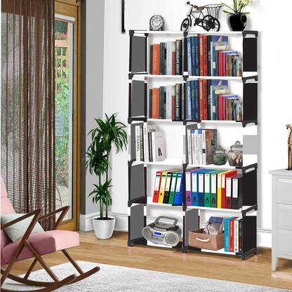 MSR STORE French Door Print 12 Shelf Book Organizer Metal Open Book Shelf