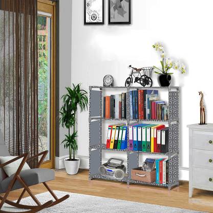 XIVIL Cabinet print 8 Layer Simple Bookshelf/Multipurpose Rack Metal Open Book Shelf