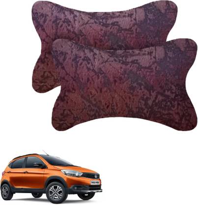 AdroitZ Brown Velvet Car Pillow Cushion for Tata
