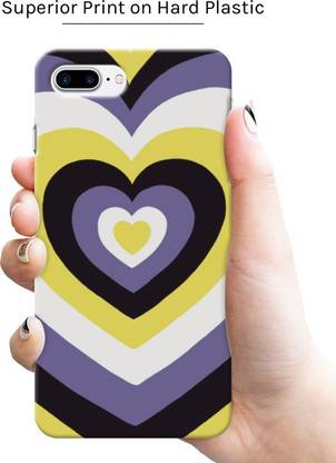 Thermobeans Back Cover for Heart (Yellow & Purple) Printed Transparent Case IPhone 7,8 Plus