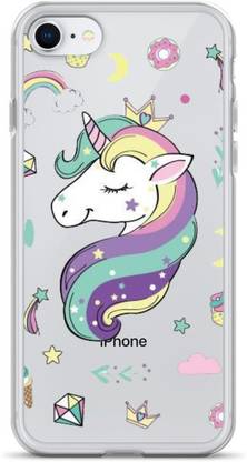 Thermobeans Back Cover for Unicorn Queen Printed Transparent Case IPhone 7, IPhone 8, IPhone SE (2020)
