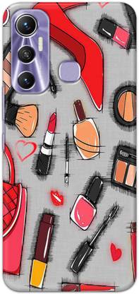 NDCOM Back Cover for Infinix Hot 11 Girl Make Up Printed