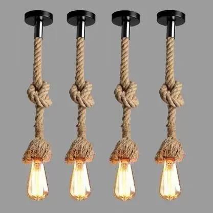 DONERIA Pendant Rope Lights for Ceiling Hanging Lights (Bulb not included - Pack of 4) Pendants Ceiling Lamp
