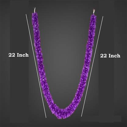 RishiArt Mala for God 44 Inch for Home & Temple Artificial Flowers Purple Color Soft Fabric Garland