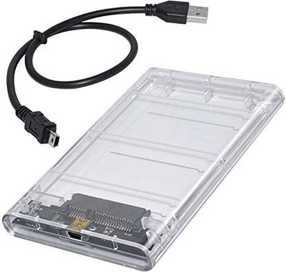 Etzin 2.5 inch USB 2.0 External Hard Drive Enclosure (Transparent) 2.5 inch Hard Drive Enclosure