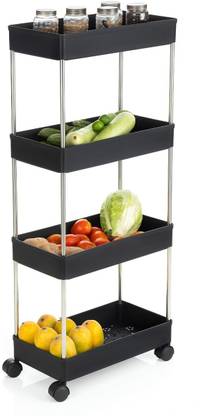 HUMBLE KART Dish Drainer Kitchen Rack Plastic 4 Tier Storage Kitchen Organizer, Home Toilet Rack, Corner Bedroom Shelves at Rs. 675