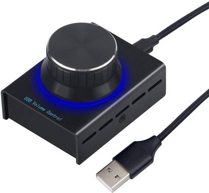 AMG Music USB Audio Volume Controller, Volume Adjuster Rotary Volume Control Knob for Computer Speaker, Compatible with Win7/8/10/XP/Mac/Vista, Android SmartPhone