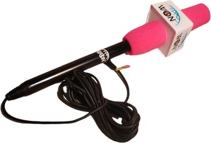 WON Professional journalists reporting mic Shotgun mic with mic flag (pink ) Microphone