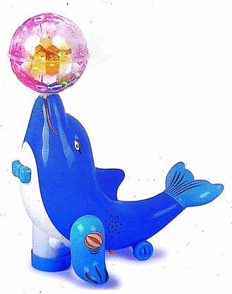 Pranavi Dancing Rotating Dolphins Toy with Music, Sound, 3D LED Light for Kids