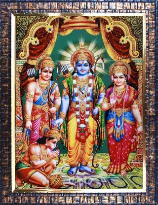 Darsh Craft Lord Ram Darbar PPB570 Digital Reprint 12 inch x 9 inch Painting