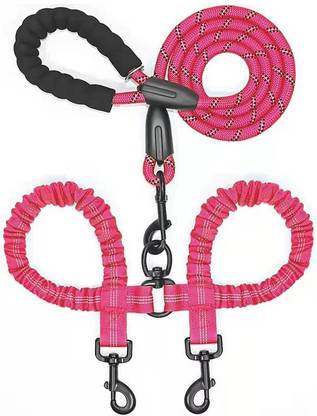 KUTKUT Dual Dog Retractable Bungee Leash Dog & Cat Leash