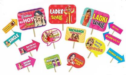 Arihant Hub Mehndi Ceremony Photo Props for Mehndi Ceremony Photo Shoot (Pack of 1) Photo Booth Board