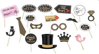 Arihant Hub Engagement Party Props Pack Of 18 Photo Booth Board