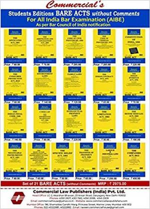 Commercial’s Combo Essential List Of Bare Acts Without Notes & Comments Editions For Students Of All India Bar Examination (AIBE) (Set Of 21 Bare Acts) Edition 2022