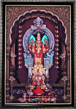 SujArta Horanadu Annapoorneshwari Photo, (Medium Size) 13*9 Inch, 6 mm Board Religious Frame