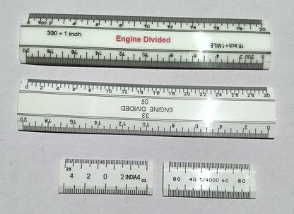 UEI PATWARI SURVEY SCALE SET / ENGINEERING SCALE / DRAFTING SCALE SET OF 4 Ruler