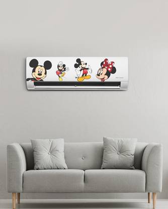 K2A Studio 91 cm Mickey Mouse and Minnie Mouse AC Sticker (Multicolor 30cmx91cm) Self Adhesive Sticker