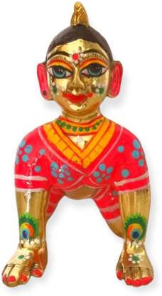 shoppindevine Astadhatu Bal Radha Rani Swaroop Decorative Showpiece  -  10.16 cm