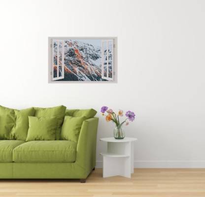 Kota Creation 91 cm Beautifull 3D Depth Illusion Vinyl Window Sticker|Window Framed Wall Poster Self Adhesive Sticker