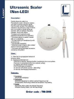 LADENT ULTRASONIC SCALER OPTICAL (LED) -TM-5LK Surgical Plier