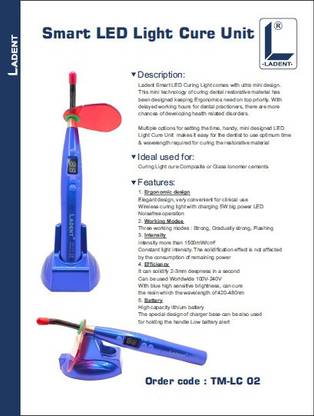 LADENT SMART LED LIGHT CURE UNIT -TM-LC 02 Surgical Plier