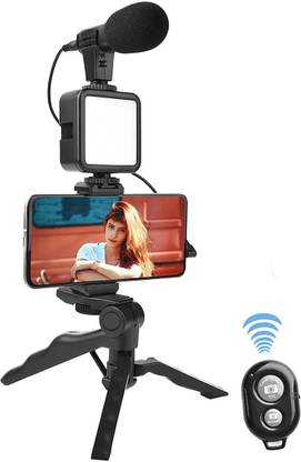 ANY KART Best Vlogging Accessories Kit for Mobile Phone DSLR Camera Video Recording Kit Tripod Kit, Monopod Kit