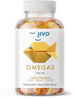 JIVO Triple Strength Omega 3 Fish Oil |Heart & Brain and Joint Support - For Unisex
