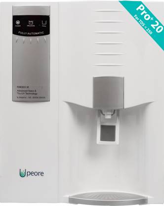 Peore Pro Plus - 20 NF + UV Water Purifier (White) | Self Service Mode | 7.5 L Nano-Positive Water Purifier