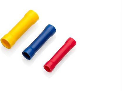 SK Electronics 30 Pcs Insulated Straight Butt Connector (12-10 AWG BV5 Yellow) (16-14 AWG BV2 Blue) (22-16 AWG BV1.25 Red) Electrical Wire Connectors, Splice Crimp Connectors Wire Connector