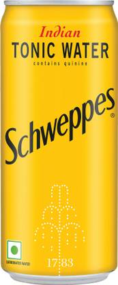 Schweppes Indian Tonic Contains Quinine, Soda Water Recyclable Can