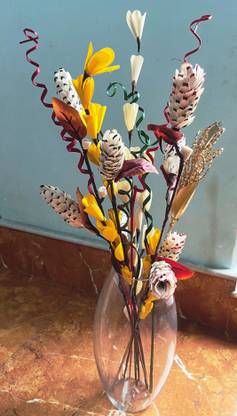 fab n Style Natural Dry Pine Flower with Filler Multicolor Dried Sticks, Lily, Dried Twigs Artificial Flower