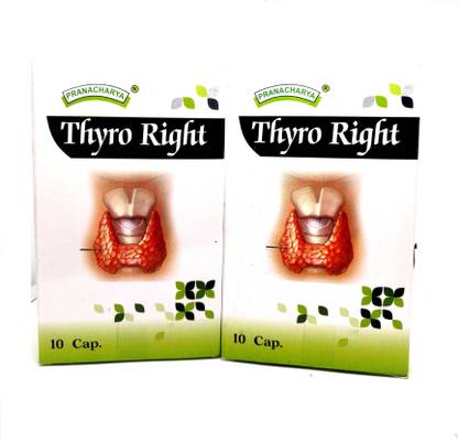 Pranacharya Thyro Right Capsule for control Thyroid Pack of (2x10 )cap