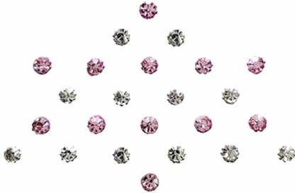 Comet Busters Fancy Pink and Silver Diamond Dot Bindi For Women (BV078) Forehead Multicolor Bindis