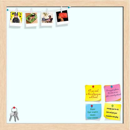 Artzfolio Whites Azure Colour Notice Pin Board Soft Board with Push Pins Cork Bulletin Board