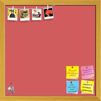 Artzfolio Reds Indian Red Colour Notice Pin Board Soft Board with Push Pins Cork Bulletin Board