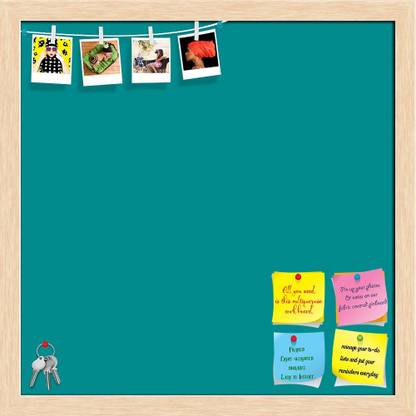 Artzfolio Greens Dark Cyan Colour Notice Pin Board Soft Board with Push Pins Cork Bulletin Board