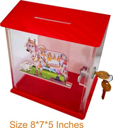 Ayolic Acylic Cow Donation Coin Bank