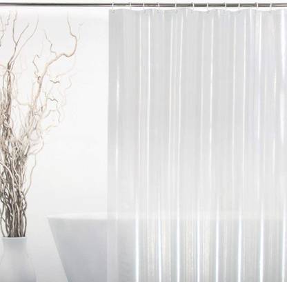 Glittering stars 274.32 cm (9 ft) Door PVC Transparent Curtain Single Curtain